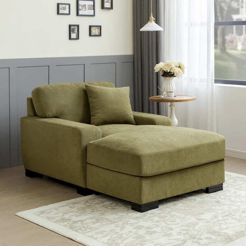 Divano letto chaise longue oversize moderno metà secolo con cuscino