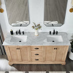 Mobile bagno Hervas con top in marmo naturale senza specchio