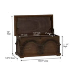 Baule contenitore ad arco piccolo in legno marrone