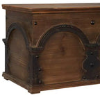 Baule contenitore ad arco piccolo in legno marrone