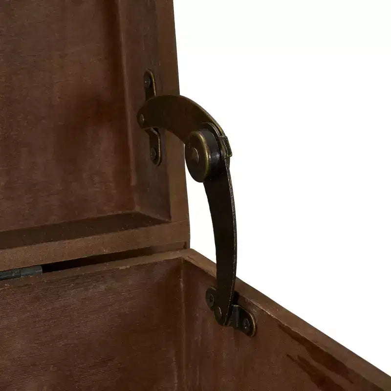 Baule contenitore ad arco piccolo in legno marrone