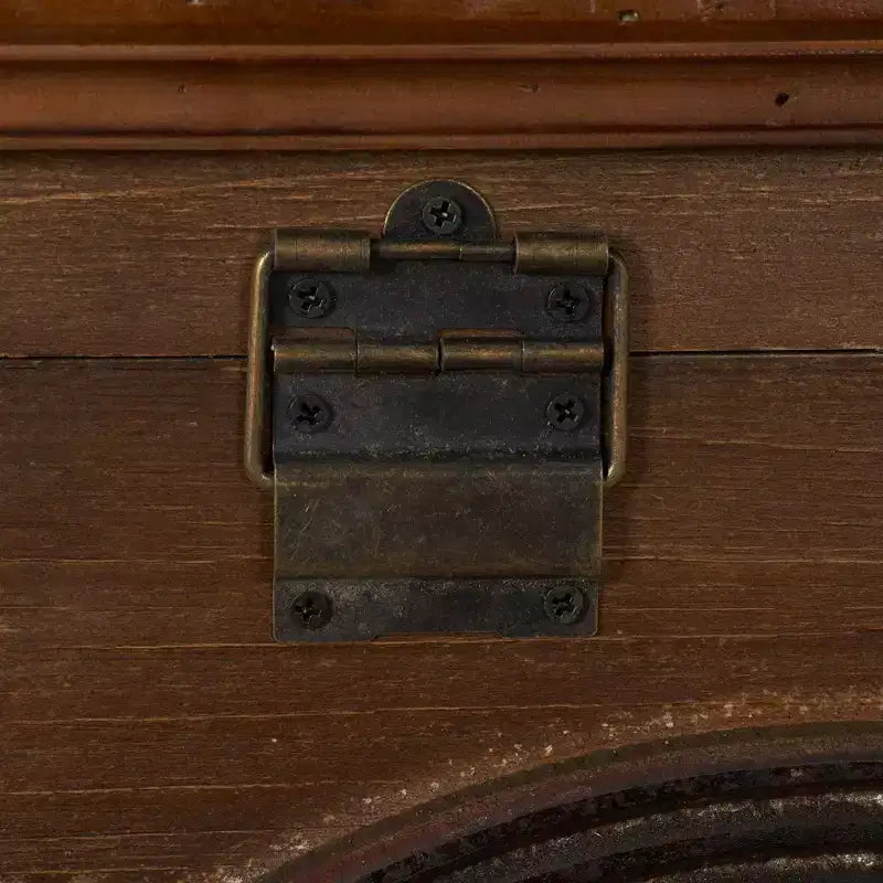 Baule contenitore ad arco piccolo in legno marrone