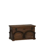 Baule contenitore ad arco piccolo in legno marrone