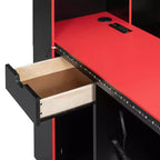 Letto a Giorno Gamer Hub con Scrivania, Luci RGB, Stazione di Ricarica, Cassetti e Testiera Libreria