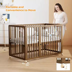 Culla convertibile JOYMOR 8 in 1, include 2 materassi, si trasforma in culla, culla media, culla a grandezza naturale, lettino da giorno, lettino per bambini e box.