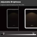 Mobiletto a specchio a LED nero/bianco/oro, anta singola, cerniera sinistra o destra, a incasso o a parete