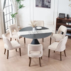 Set di 4 sedie da pranzo imbottite in tessuto