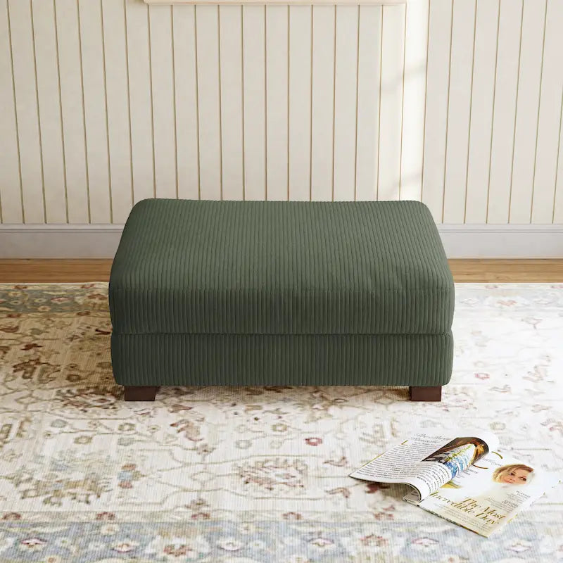 Pouf poggiapiedi oversize in velluto a coste moderno