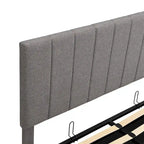 Letto imbottito Queen size con sistema di sollevamento idraulico e vano contenitore - Beige
