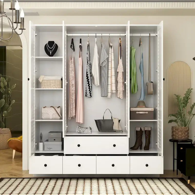 Armadio guardaroba cabina armadio 59W grande armadio indipendente bianco
