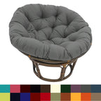 Poltrona Papasan Bali da 42 pollici in rattan con cuscino in twill