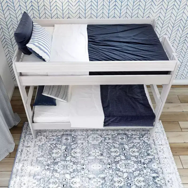 Letto a castello in legno massello Plank+Beam, stile rustico, singolo su singolo, per adulti