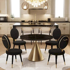 Morden Fort Set da pranzo rotondo moderno di lusso da 5 pezzi con tavolo e sedie