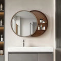 GDFStudio Norvyn 23.6 Specchio da Parete Rotondo con Armadietto Scorrevole