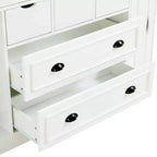 Whisen Armadio Dispensa per Cucina Autoportante Alto 180 cm, Grande Credenza Contenitore per Sala da Pranzo con 4 Ante Pieghevoli, Ripiani, Portabottiglie