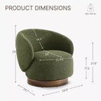 Poltrona a botte girevole imbottita Spruce&Spring con base in legno