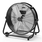 Ventilatore da Pavimento, Ventilatore Industriale - Ventilatore a Tamburo Robusto da 24 Pollici con 4 Velocità, Circolatore d'Aria in Metallo per Magazzino, Officina, Garage, Fabbrica, Cantina