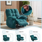 Poltrona reclinabile manuale, poltrona reclinabile ergonomica in tessuto traspirante con tasche laterali, divano singolo, adatta per soggiorno e camera da letto