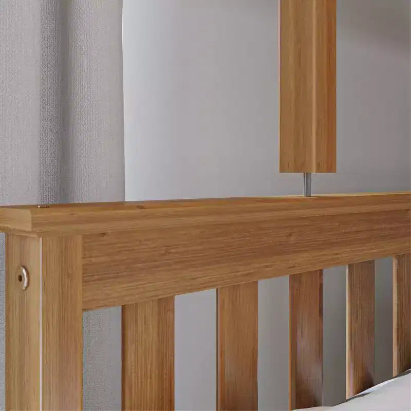 Letto a Castello in Legno Massello Max & Lily, una Piazza e Mezza con Letto Estraibile Contenitore e Scaletta per Bambini