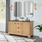 Mobile bagno Hervas con top in marmo naturale senza specchio