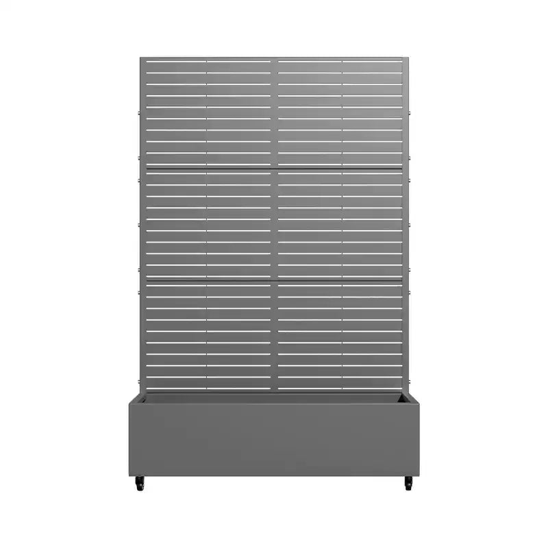 MAYEERTY Fioriera con traliccio in ferro grigio, stile classico con persiane, 183x89x41 cm, set da 3 pezzi