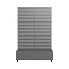 MAYEERTY Fioriera con traliccio in ferro grigio, stile classico con persiane, 183x89x41 cm, set da 3 pezzi