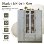 Dispensa da Cucina Autoportante Whisen 71''H, Grande Armadio Contenitore per Sala da Pranzo con 6 Ante, Ripiani Regolabili