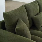 GDFStudio Alanna Divano a 3 Posti Moderno in Tessuto Teddy con Cuscini, 79,5