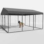 L 118 x P 118 x A 70 Cuccia grande per cani da esterno, Box recintato resistente per cani con tetto impermeabile
