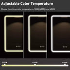 Mobiletto a specchio a LED nero/bianco/oro, anta singola, cerniera sinistra o destra, a incasso o a parete