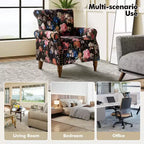 Poltrona Araceli Tradizionale in Legno Imbottita Floreale con Schienale Alto e Borchie | ART OF LIVING DESIGNS