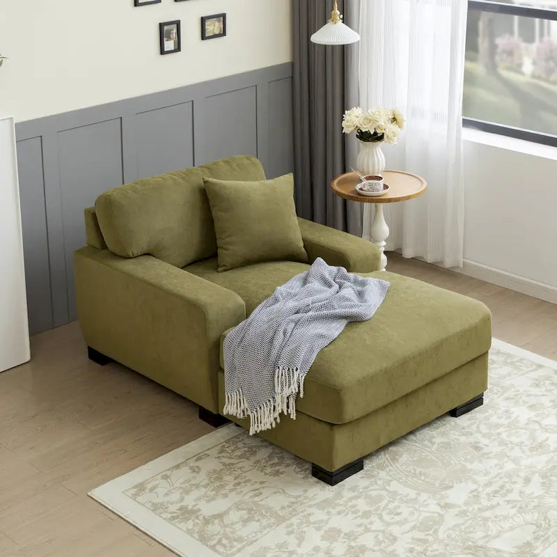 Divano letto chaise longue oversize moderno metà secolo con cuscino