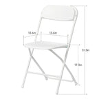 Sedia pieghevole in plastica da 10 pezzi capacità 158 kg per eventi, ufficio, matrimoni, feste, picnic, cucina, sala da pranzo