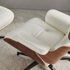 Poltrona reclinabile Mid-Century Modern in pelle
