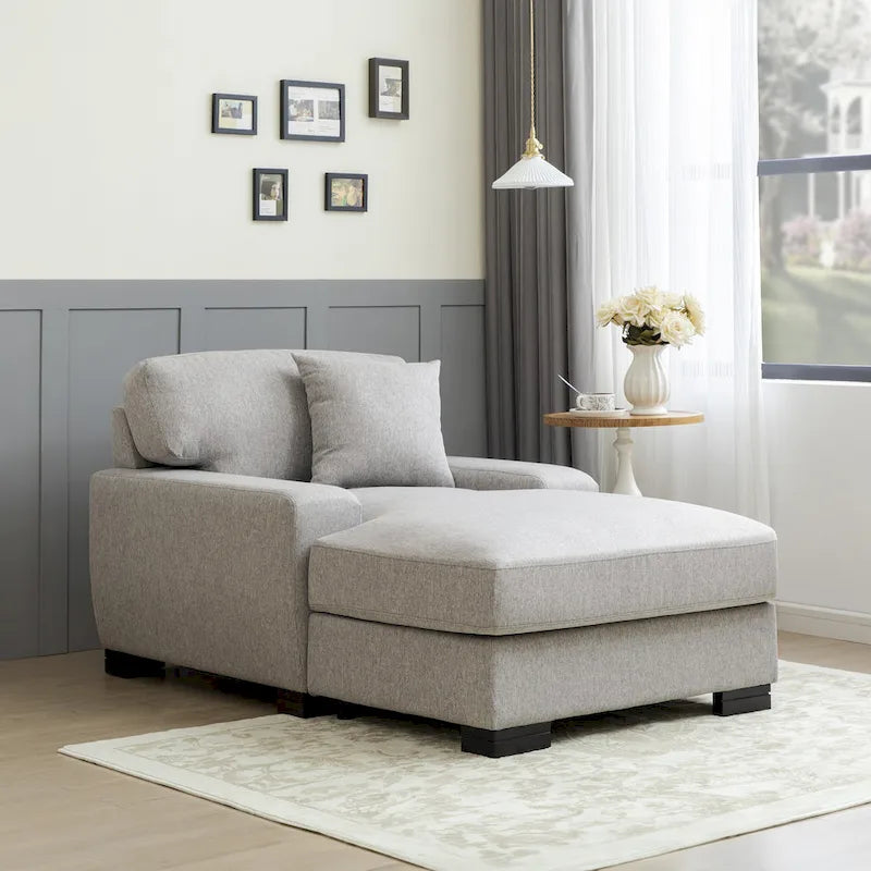 Divano letto chaise longue oversize moderno metà secolo con cuscino
