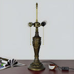Lampada da tavolo HomeyFad a 2 luci, vintage, con cupola in vetro inossidabile