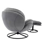 Poltrona Svedese Okak con Pouf, Poltrona Moderna Senza Braccioli Stile Mid-Century per Soggiorno, Morbida e Confortevole per Guardare la TV, Giocare