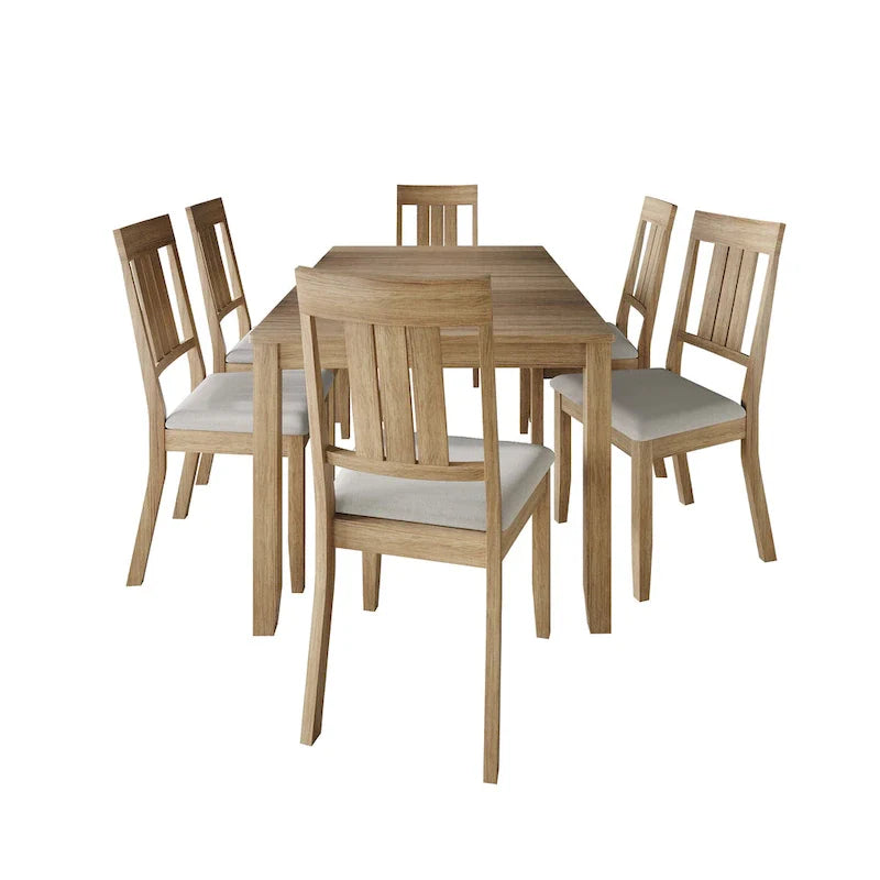 Set da pranzo classico in legno a 7 pezzi CraftPorch