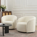 Poltrona girevole a barilotto imbottita KINWELL da 34 pollici (Set di 2)