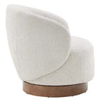 Poltrona a botte girevole imbottita Spruce&Spring con base in legno