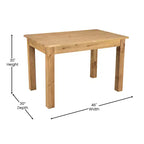 Flash Furniture Tavolo da Pranzo Rettangolare Rustico in Pino Massiccio 46 x 30