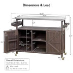Isola per cucina Okak Outdoor con piano in acciaio inossidabile, carrello da cucina in legno con ante, ripiani e porta spezie, isola da cucina con ruote