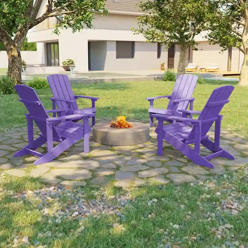 Bonosuki Sedie Adirondack da Esterno in Legno Resistente alle Intemperie - Set da 4