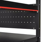 GDFStudio Scott Letto a Soppalco in Legno per Gaming con Scala Contenitore, Scrivania, Mensole e Pannello Forato
