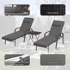 Set di 3 Chaise Lounge da Esterno Kullavik