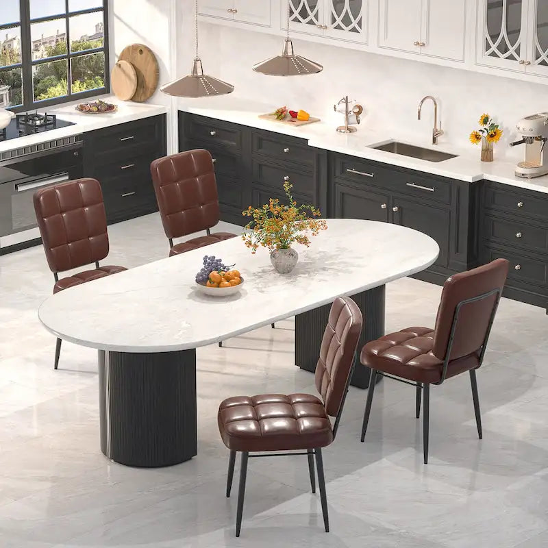Sedie da Pranzo Moderne Set da 2/4/6/8, Sedie da Cucina Imbottite con Cuscino Spesso per Sala da Pranzo