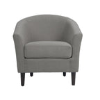 Set di 2 Poltrone Club con Braccioli in Lino a Botte Moderne
