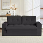 Mjkone Divano letto futon convertibile 2 in 1 da 180 cm, in tessuto a coste, pieghevole, con bottoni trapuntati, divanetto salvaspazio