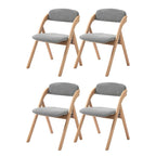 Sedie Pieghevoli Impilabili da Pranzo in Legno con Seduta Imbottita (Set da 4)