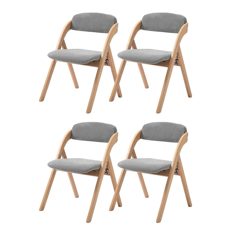 Sedie Pieghevoli Impilabili da Pranzo in Legno con Seduta Imbottita (Set da 4)